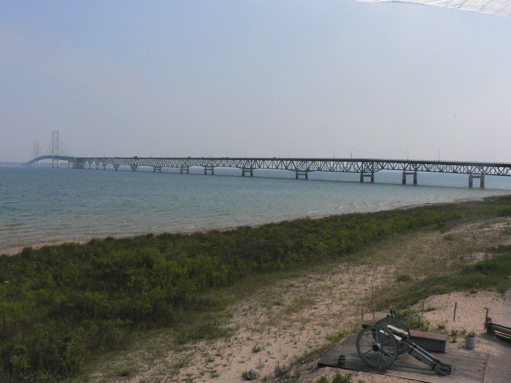 Mackinac Bridge from the Fort by adewing