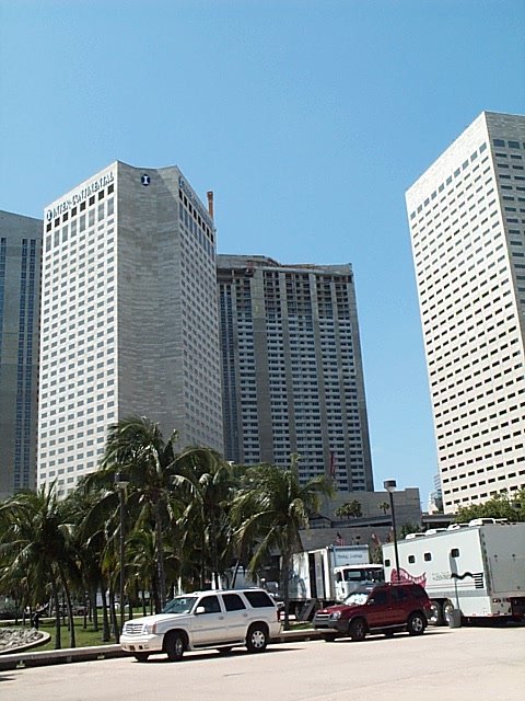 Intercontinental Hotel Miami (CSI film crew in view) by pricey