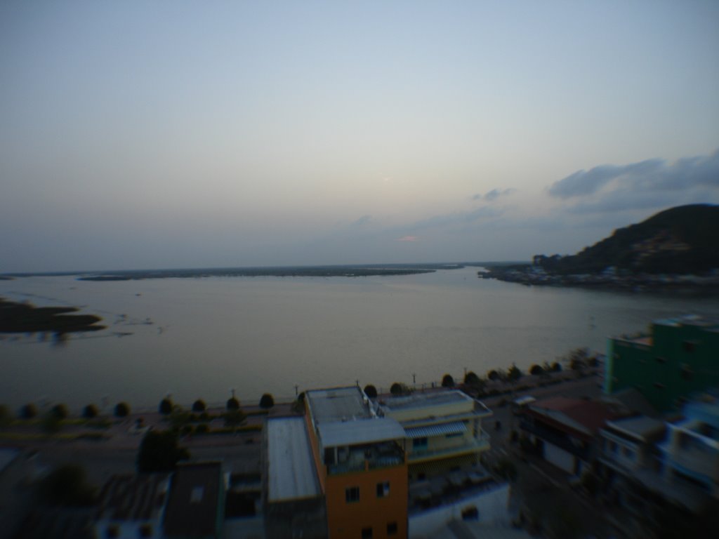 Sunrise nice view from the roof of the hotel Haiyen in Ha Tien, Vietnam by looser oswald