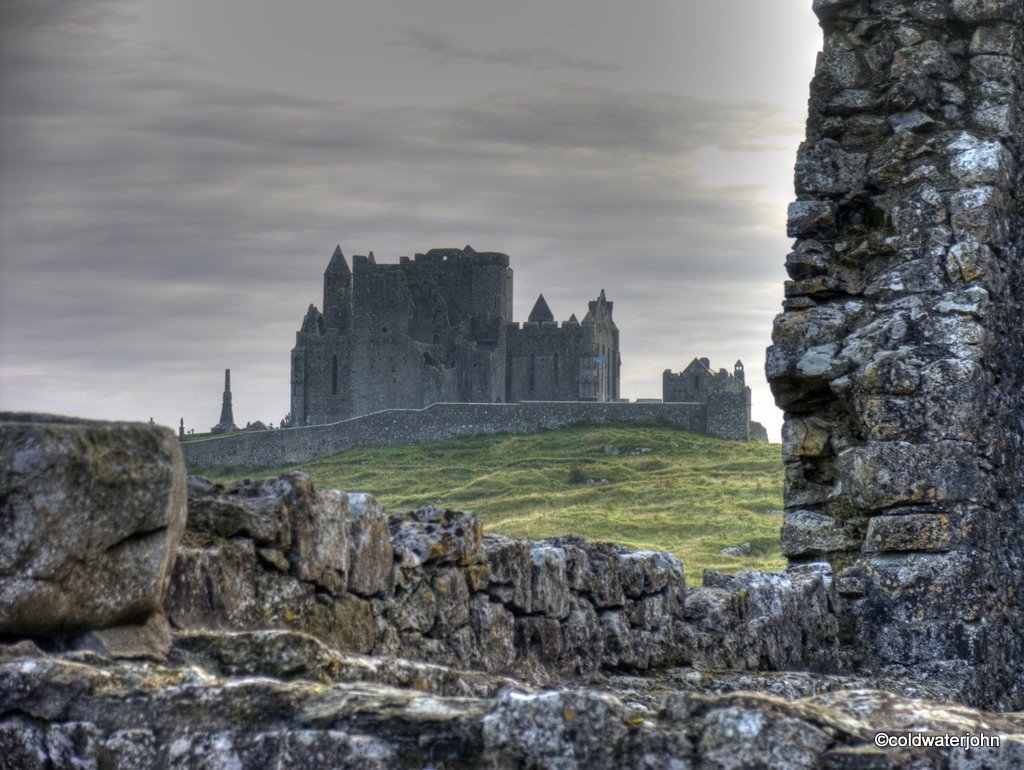 Cashel Castle from Cashel Abbey Ruins by coldwaterjohn