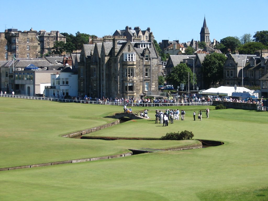 Swilcan Bridge with Nicklaus from afar by dbaker15