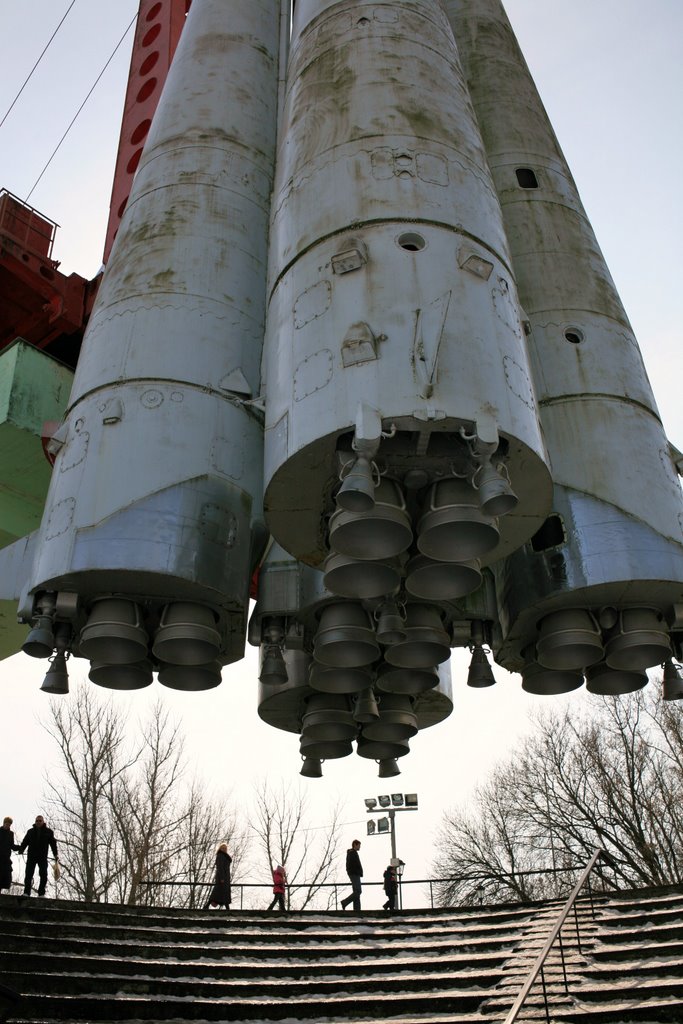 Under the Vostok rocket boosters by Boris Miller