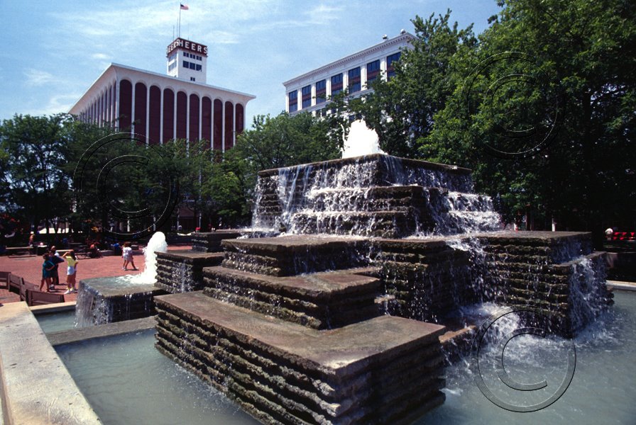 Park Central Square fountain (circa 1990)-LeftEyeStories.com by JS Stewart