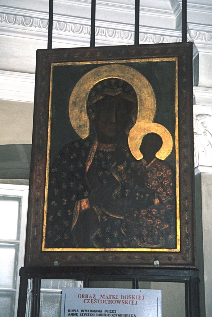 Painting of "Black Madonna" at abbey by Leigh Hamilton