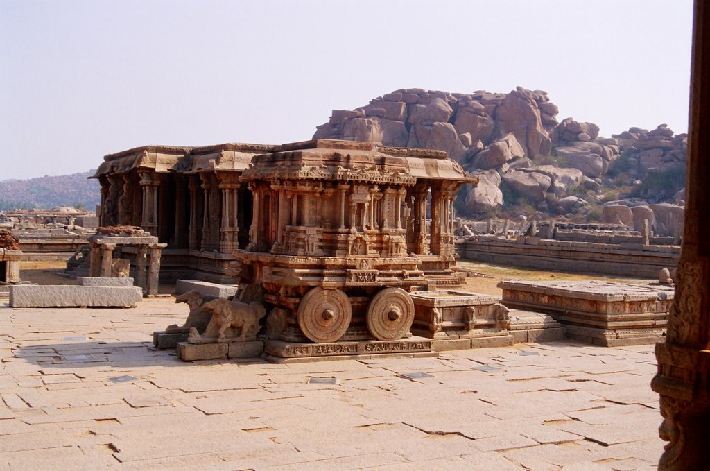 Stone Charriot at Hampi by Rajeev Vuttharahalli