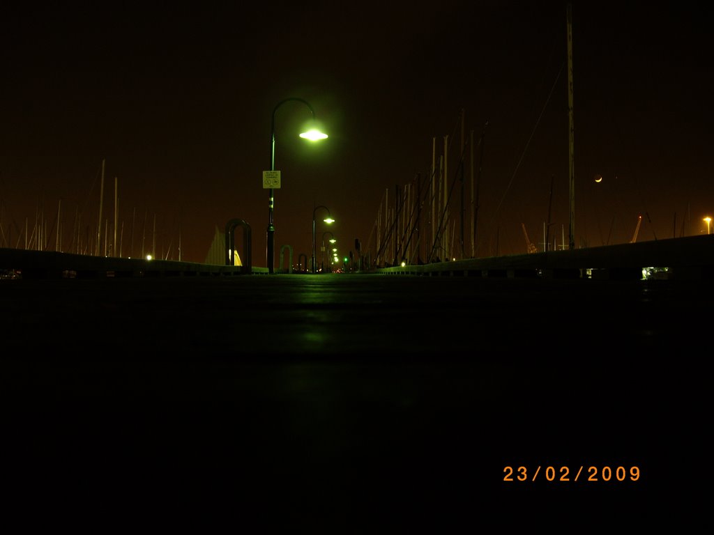 Williamstown Pier, Ominous Moon by Johnnie Dean