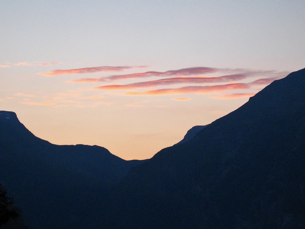 Sunset over the Geiranger Fjord by Carmel Horowitz