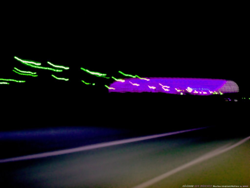 GER Muenchen Allianz Arena in the night {speedy 100km/h} from car by KWOT by KWO Tsoumenis