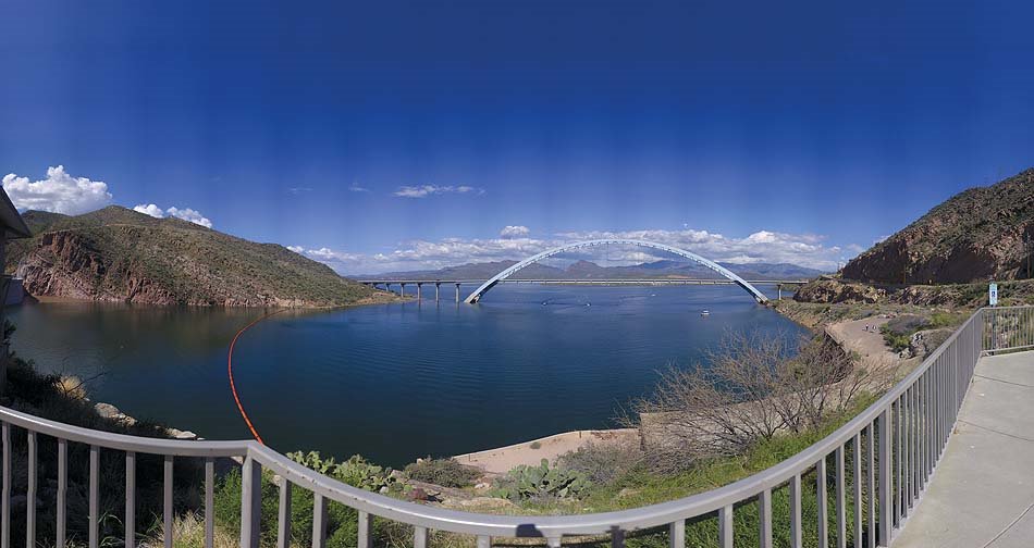 Roosevelt Lake Bridge, Arizona by Brian Lockett