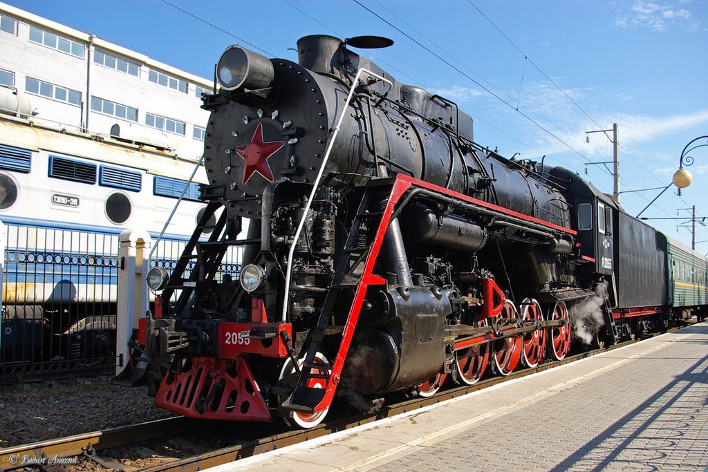 Steam locomotive L-2055 near Rostov's Museum of railway transport by Vadim Anokhin