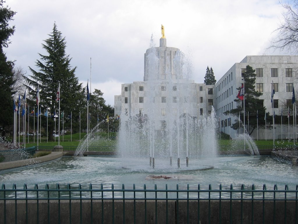 Oregon Capitol Building - Walk of Flags by Steven James