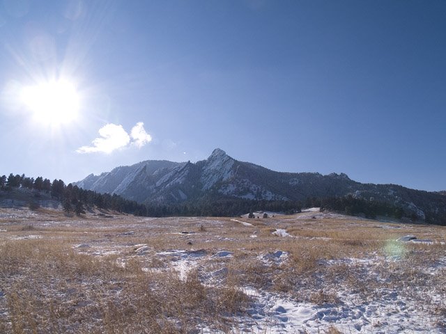 View of Flatirons on a VERY cold day by Julian Crowley