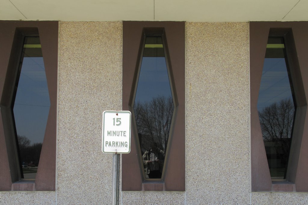 Architectural detail - Hexagonal windows of Post Office on N 4th St, Norfolk, Nebraska by David Ian Wilson