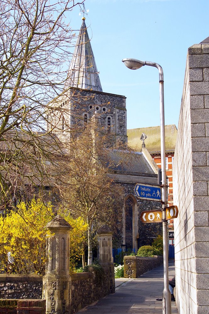 North side of St Mary the Virgin Church, Dieu Stone Lane, Dover, Kent, UK by John Latter