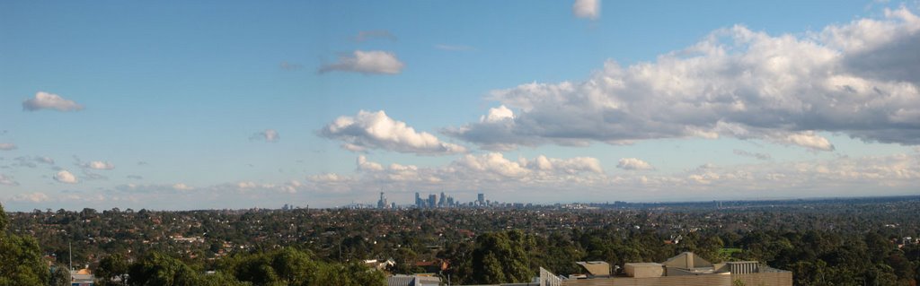 Melbourne Skyline, from Doncaster Shoppingtown, June 2005 by otbc