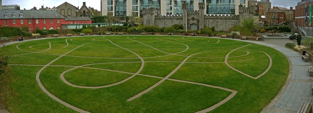 Dublin Castle Garden Panoramic by Kyle Mulligan