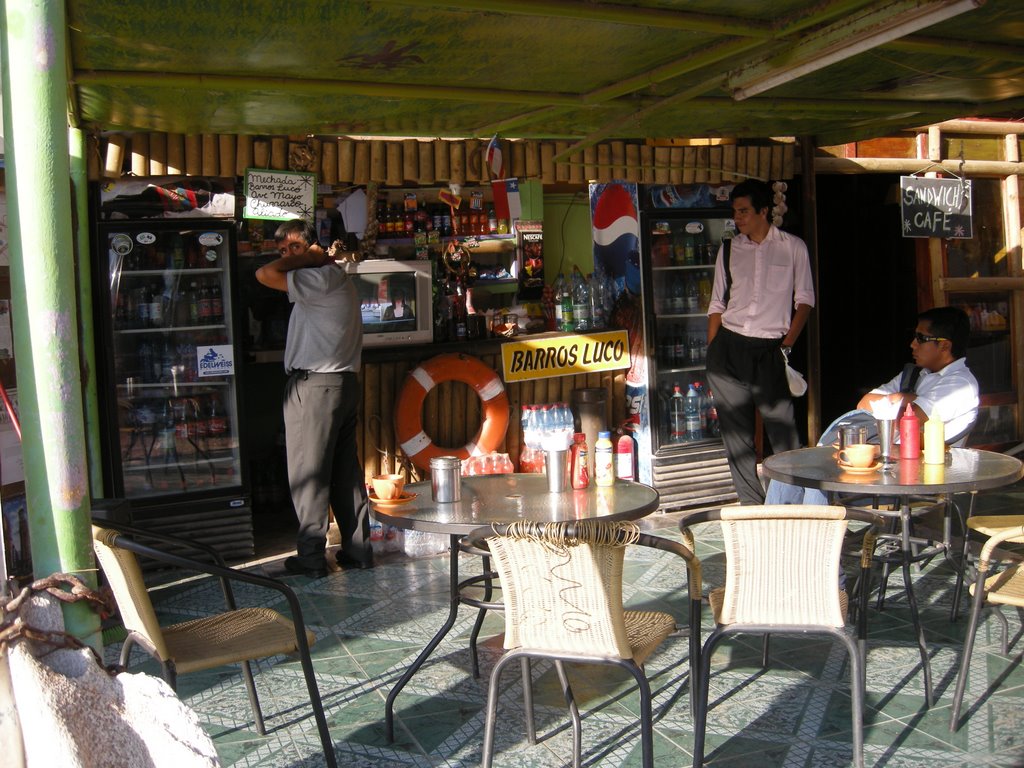 Small bar at Cuya (bottom of Quebrada de Camarones). Want a Barros Luco? by Giorgio Radivo