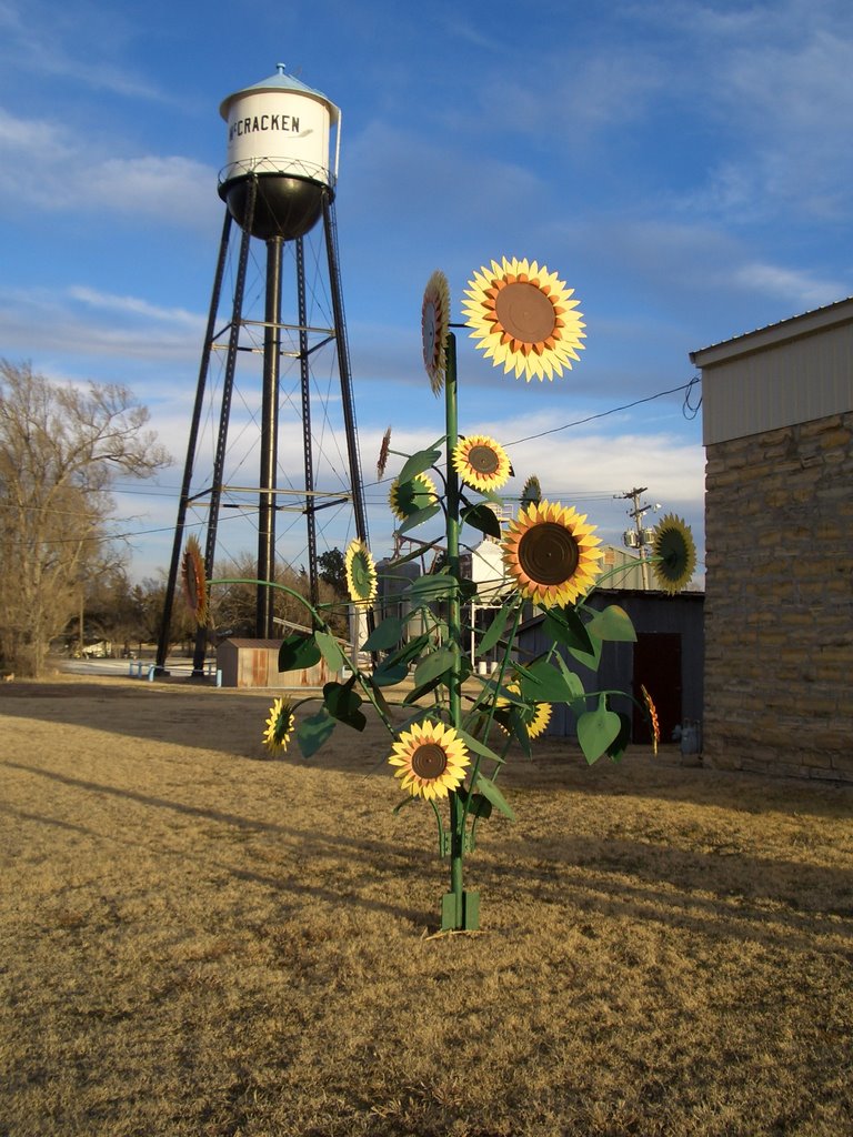 Sunflower sculptures, Sculpture Garden, McCracken, KS by marnox1