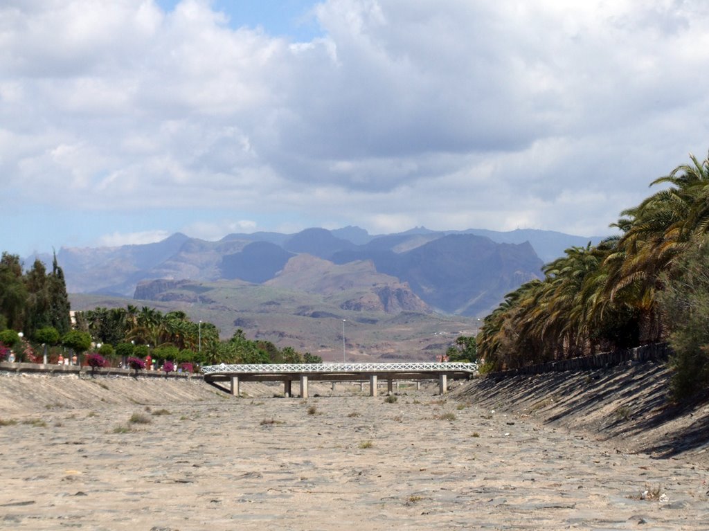 Maspalomas river bed by Derek Chapman