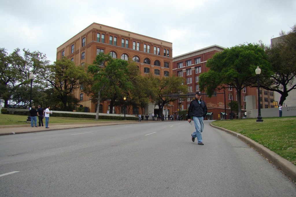 JFK assasination - Sixth Floor Museum - position of sniper was in first window from right, 2nd floor from top by focuscav