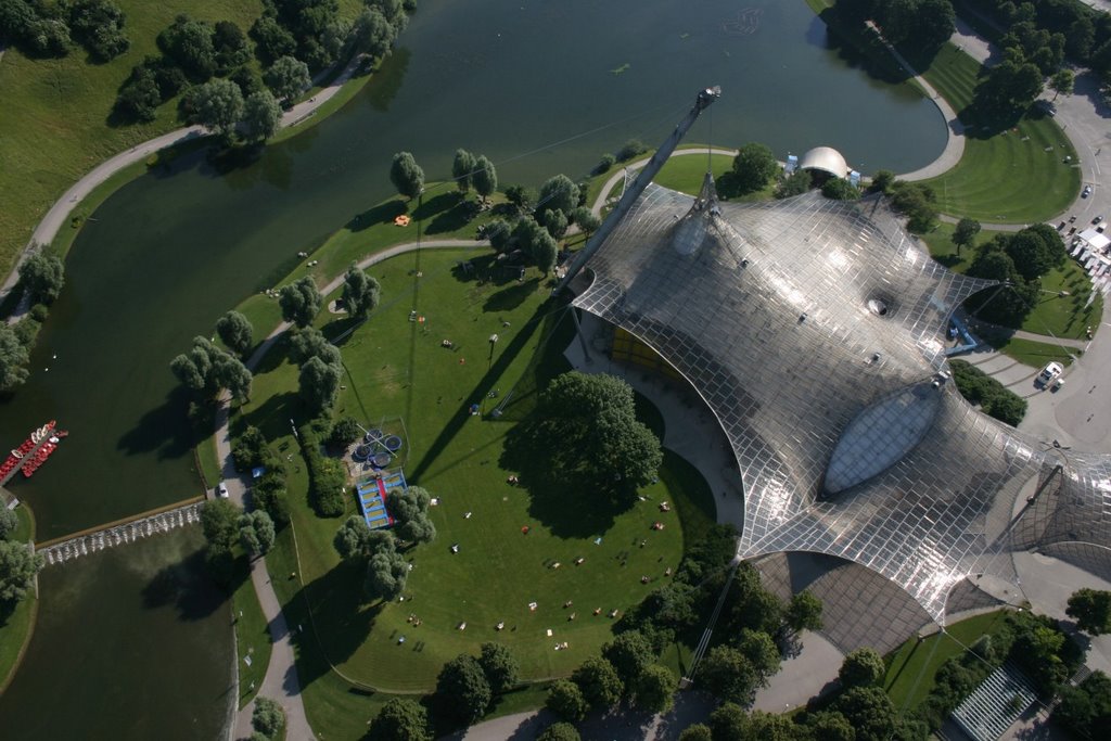 Lookout from top of Olympic Tower from top, Munich, Germany by MBagyinszky