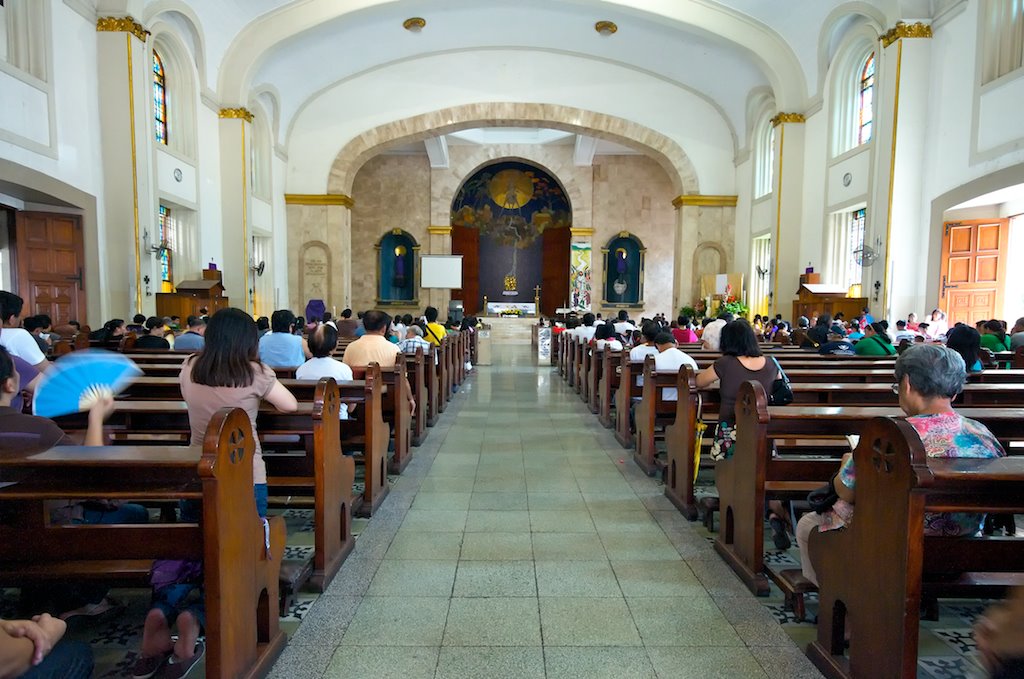 Inside Sta. Cruz Church by Ramon Abasolo