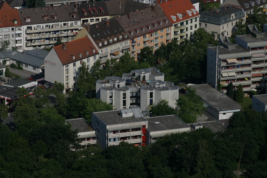 Lookout from top of Olympic Tower from top, Munich, Germany by MBagyinszky