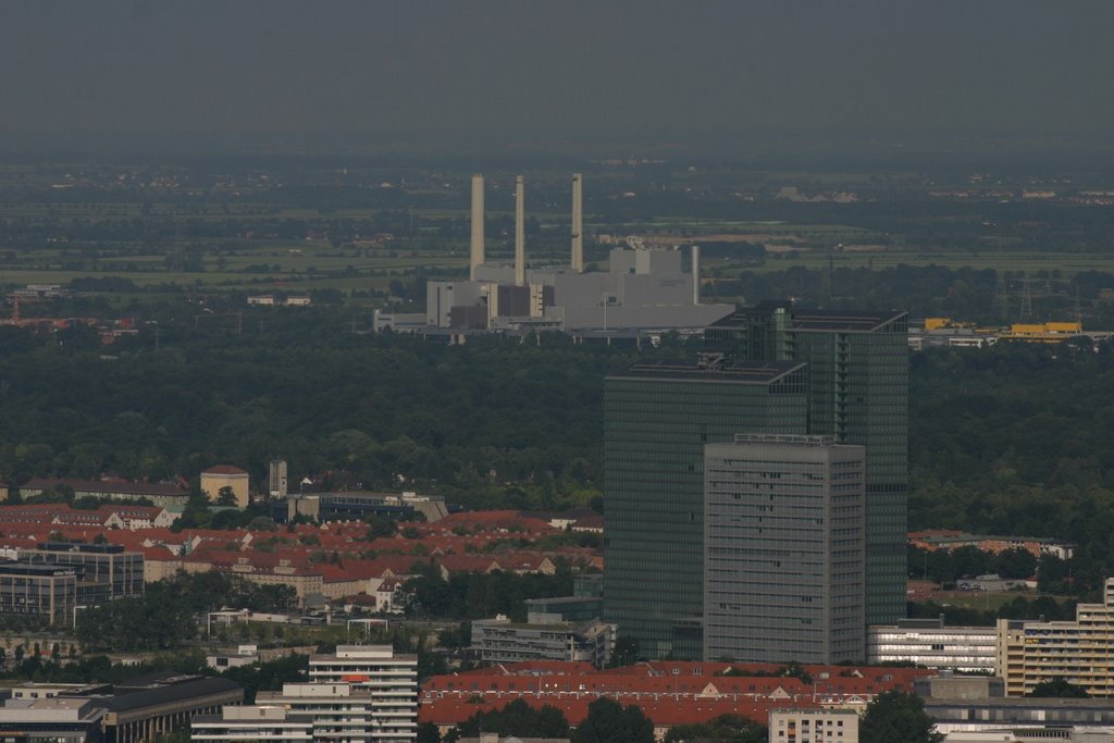 Lookout from top of Olympic Tower from top, Munich, Germany by MBagyinszky