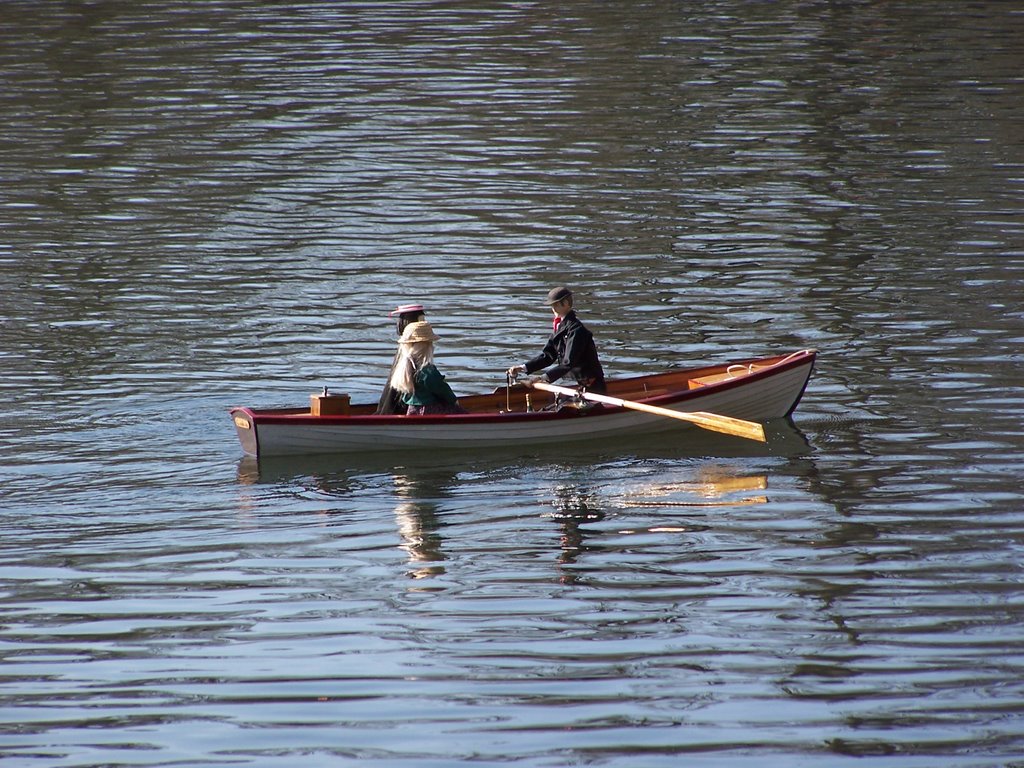 Model rowing boat on Black Park by PeterFlyboy