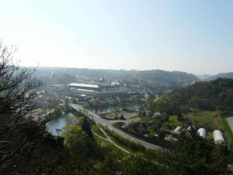 Meinsberg, Blick auf Waldheim/Sachsen 4/2009 by Walter Stuber