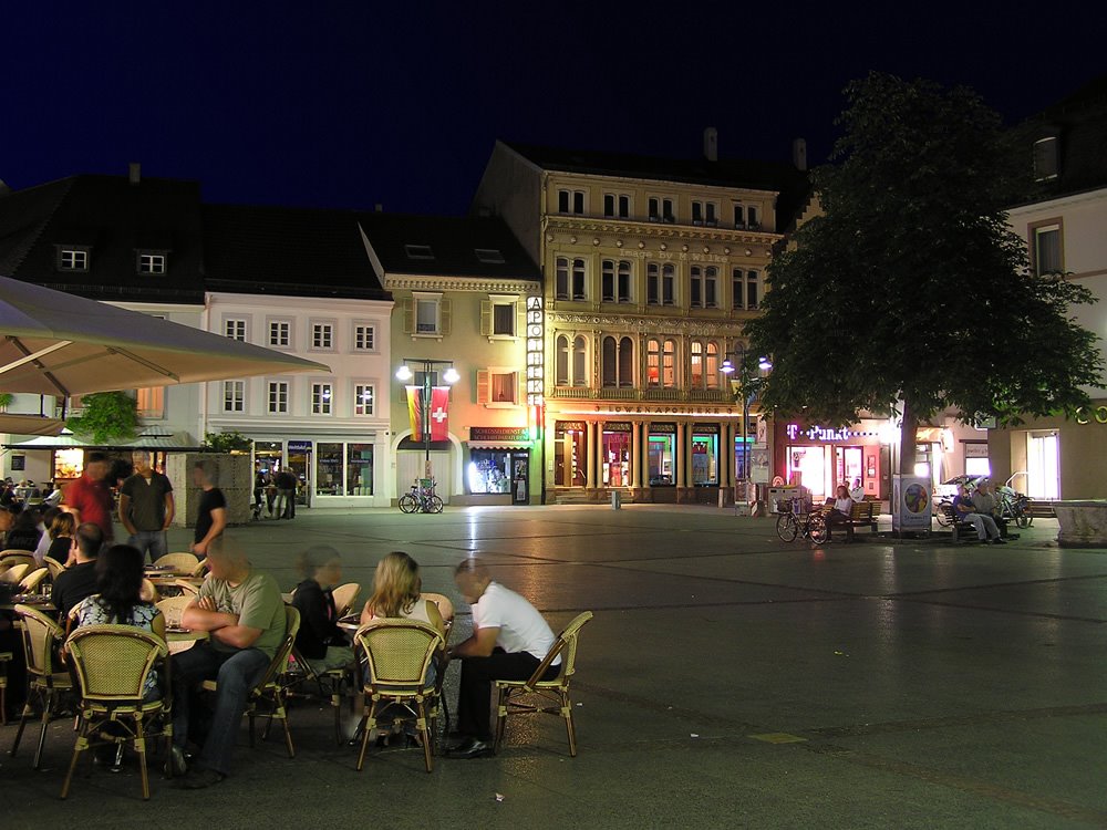 A summer night at old market, Loerrach 2007 by M.Wilke