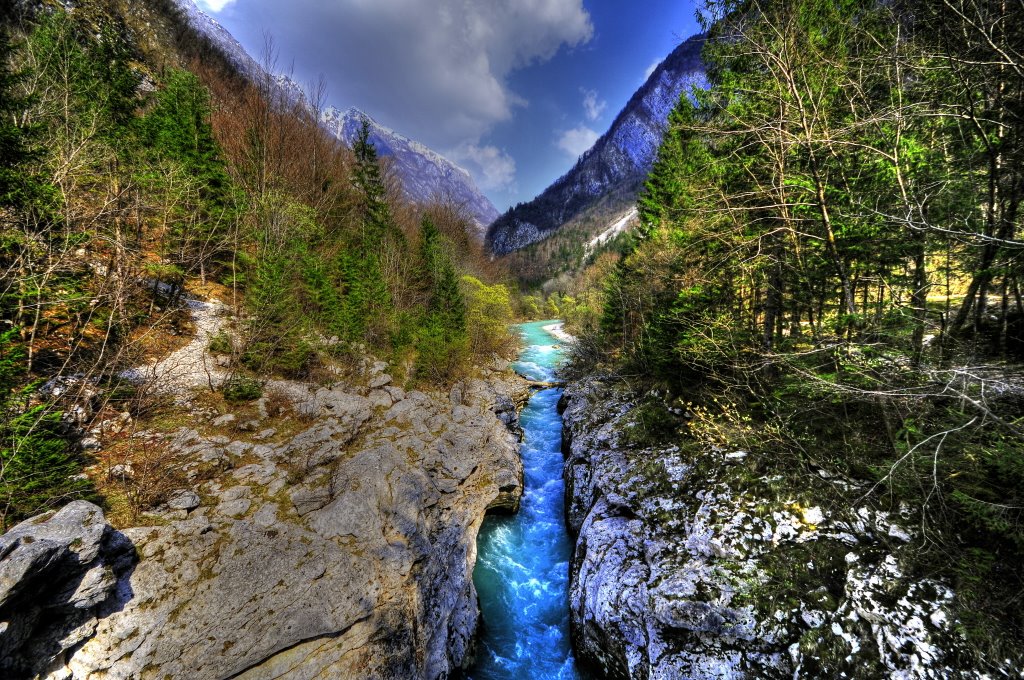 Canyon on smaragd river Soca- HDR (by Thiago) by slo_thiago