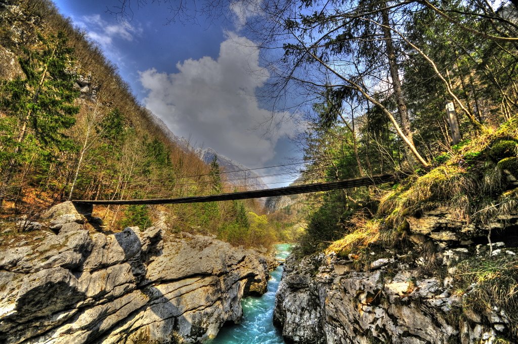 Canyon& bridge on smaragd river Soca- HDR (by Thiago) by slo_thiago