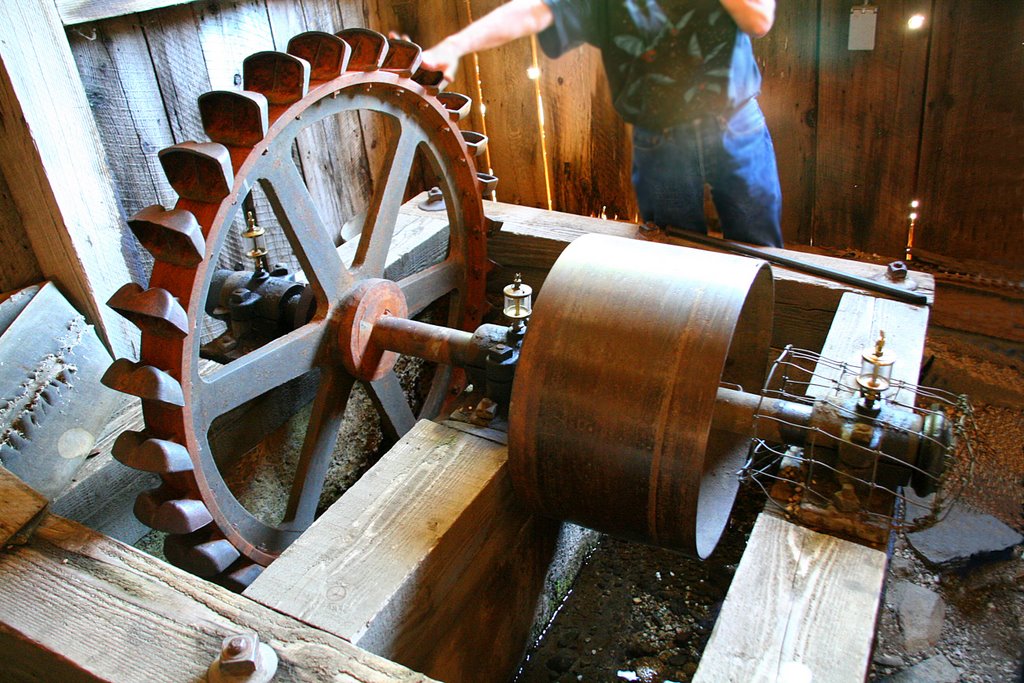 Kentucky Mine; Shaft entrance, Pelton Wheel in working order by Phil Nieto