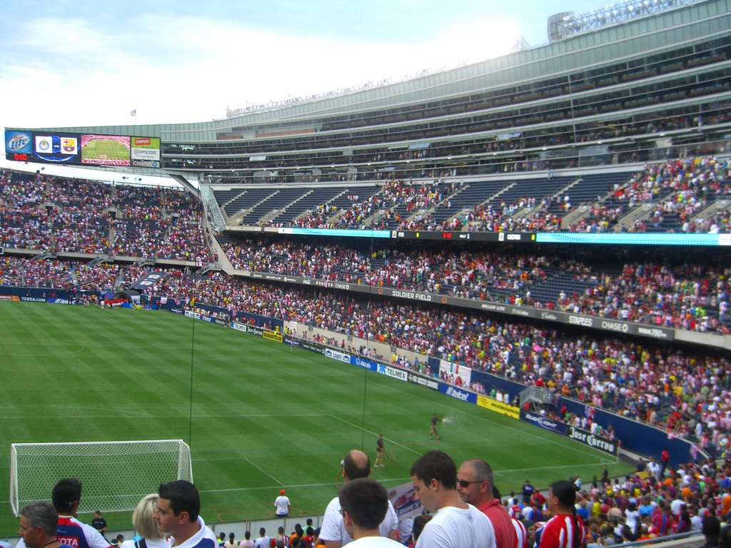 Soldier field in chicago (club guadalajara vs barcelona) by mousy23