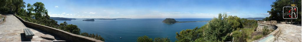 View from West Head Lookout towards Lion Island Broken bay Barrenjoey Palm Beach by PHOTO.K.C