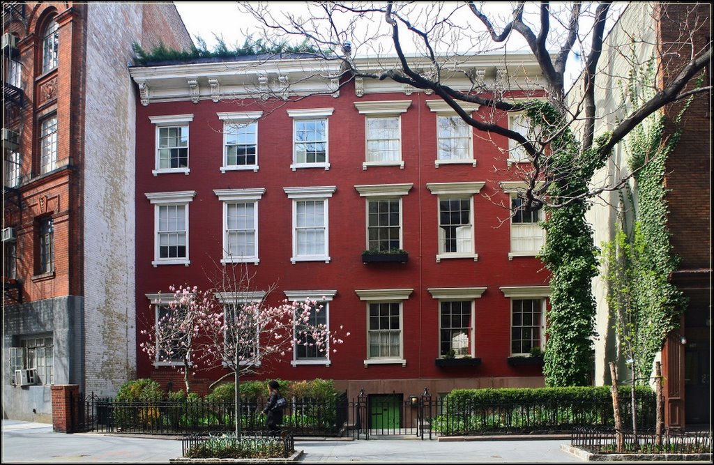 41-43 Morton Street, NYC - April 2009 . . . . These houses were built in 1839 for two lumber merchants, originally in the Greek Revival style but subsequently renovated. by LuciaM