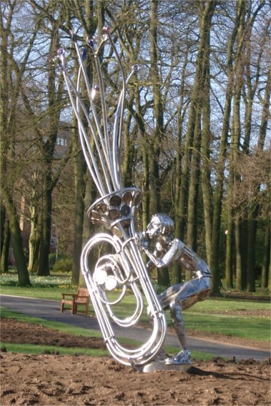 Rugby - Caldecott Park statue of Echo by Handsel