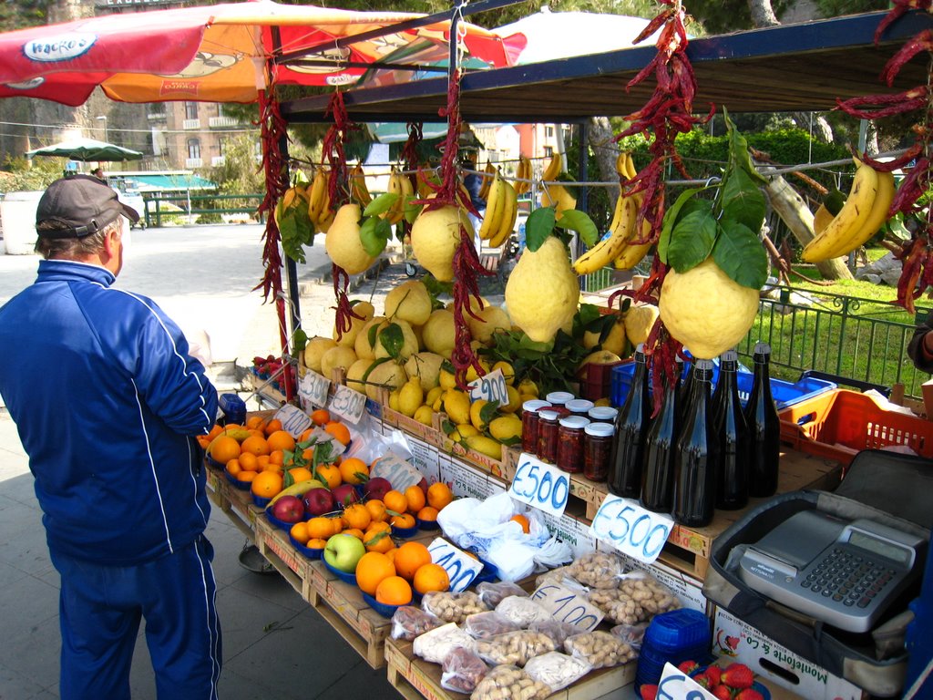 Fruit stand in Sorrento by Garrett and Susan