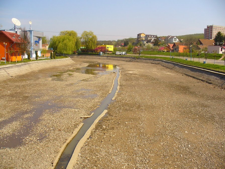 Tg.Mures - the dried pond in the Weekend leisure complex - the Municipal Hospital in the top right corner by jeffwarder