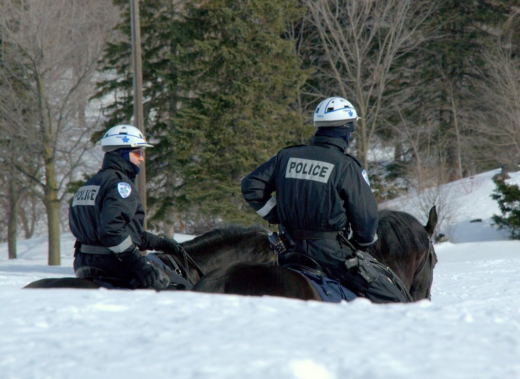 Policiers, Parc du Mont-Royal, Montréal. by Denis Saint-Maurice