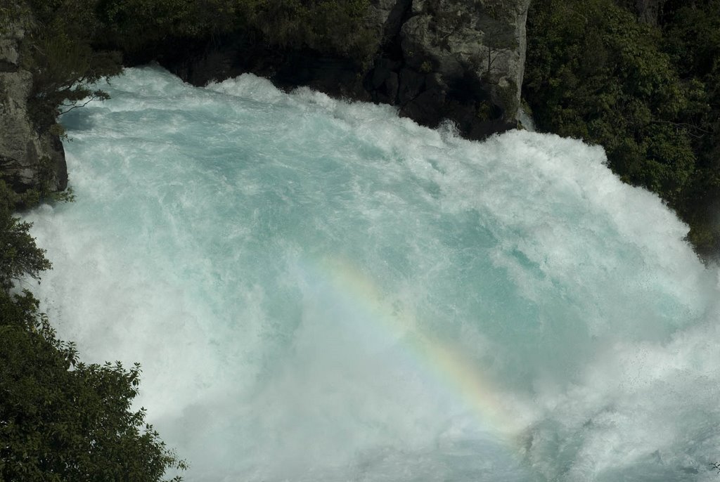 Taupo: Huka Falls with small rainbow (looking south) by GandalfTheWhite