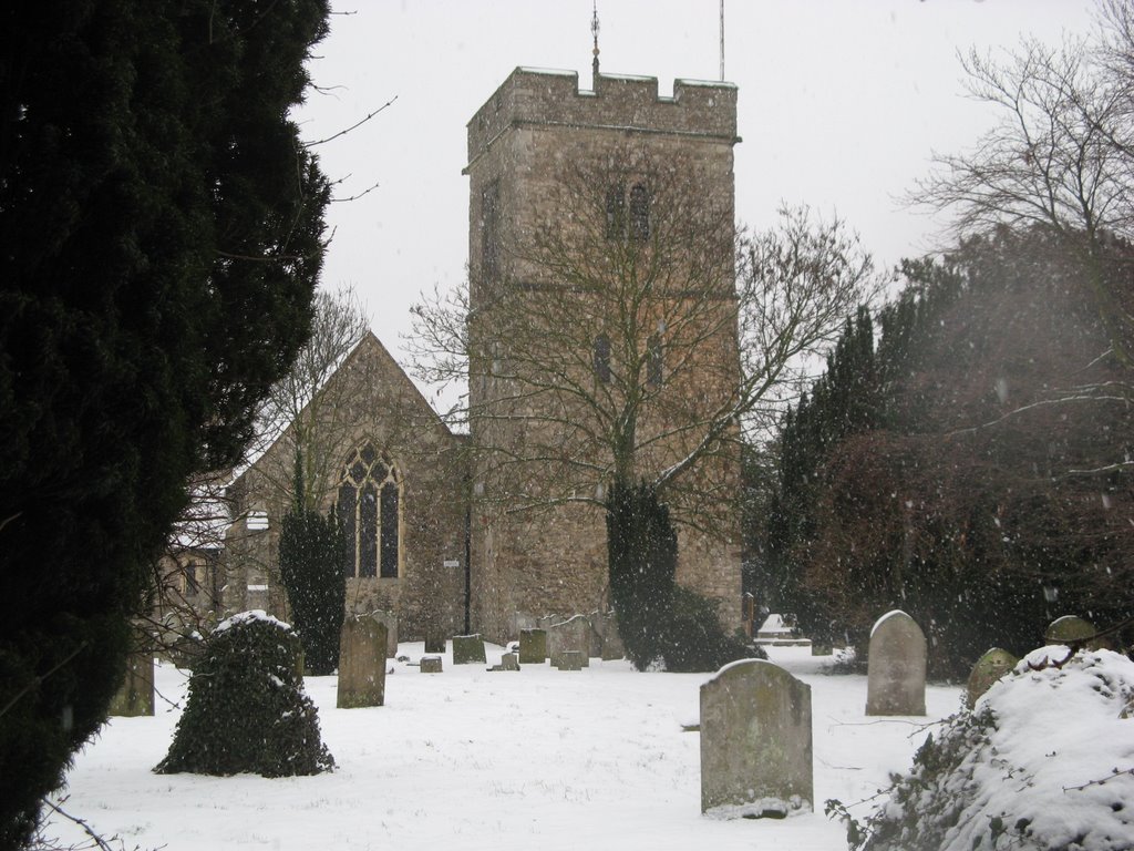 Aylesford church in the snow by julieroe