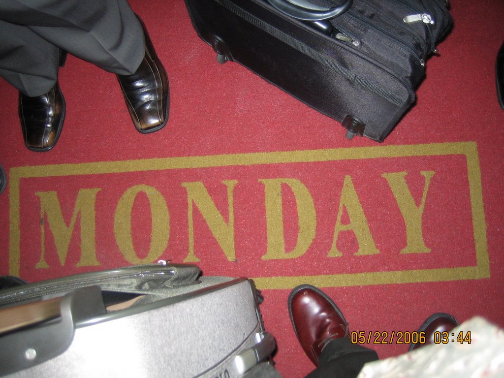 Because of the elevator rug I know what day it is by Mike  Post