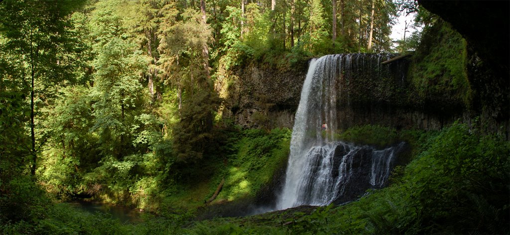 Middle North Falls pano by Randy Lavorante