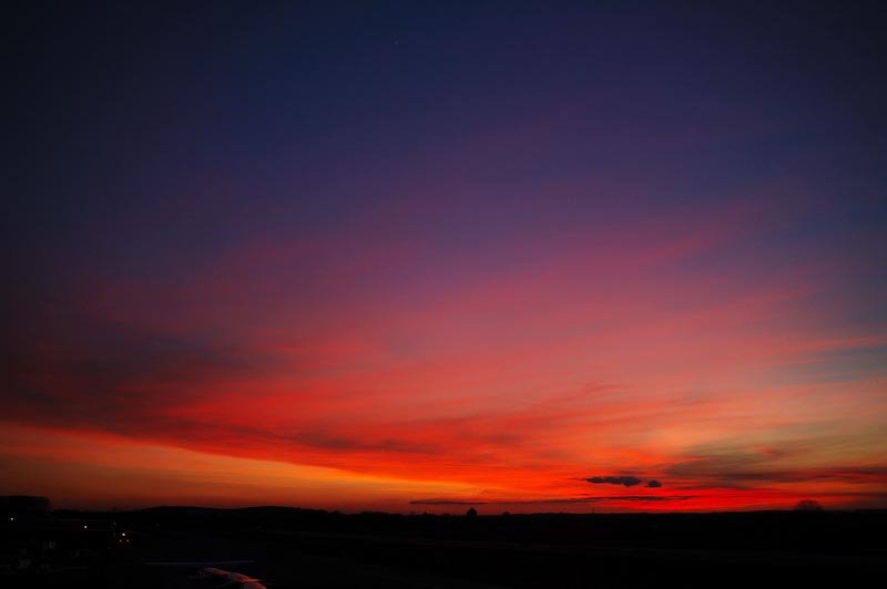 Sunset at augsburg airport by Schlönske