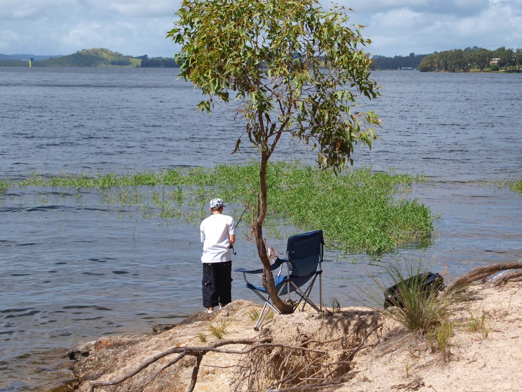 Lone Fisherman At Tinaroo by Dennis Paul Griffith…