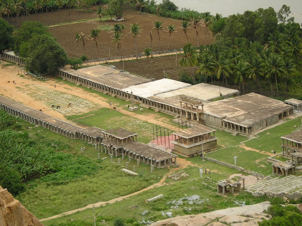 Ariel view of Hampi bazaar by sathyanarayana