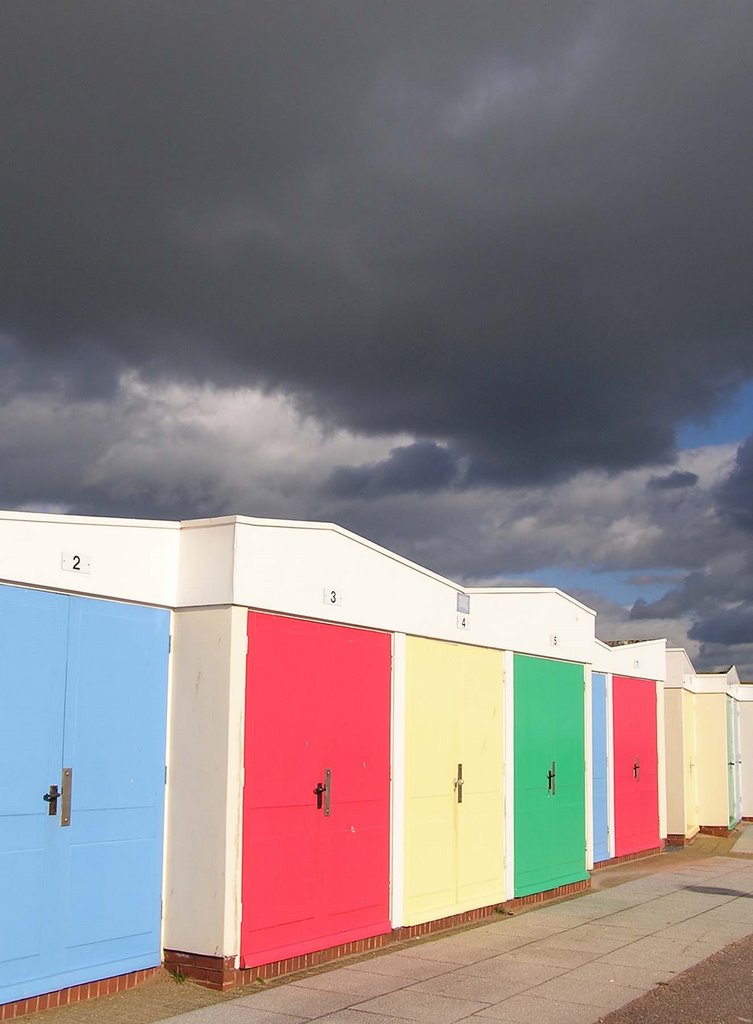 Beach huts, Sidmouth, Devon by marzipanthecat