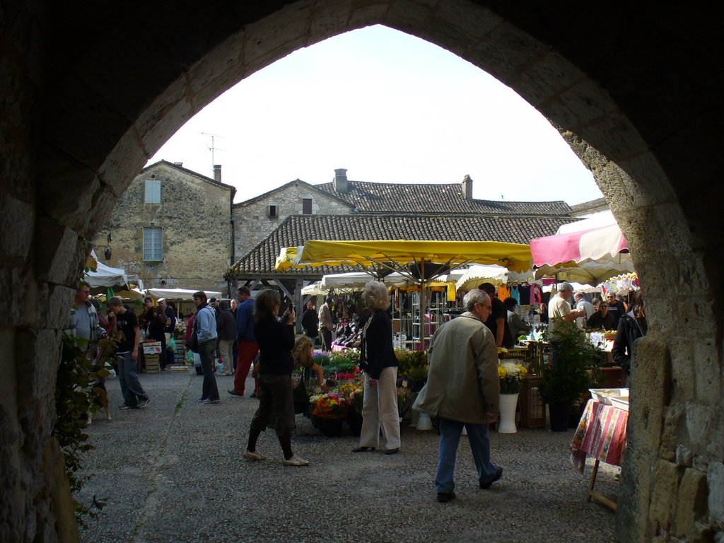 Market Day at Monpazier by Tony Jones